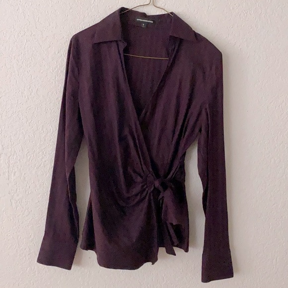 Express Tops - Express dark purple wrap shirt Size S